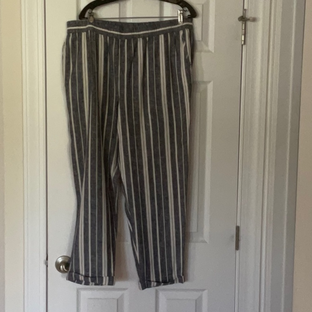 Two by Vince Camuto - Dark Blue and Cream Striped Pants